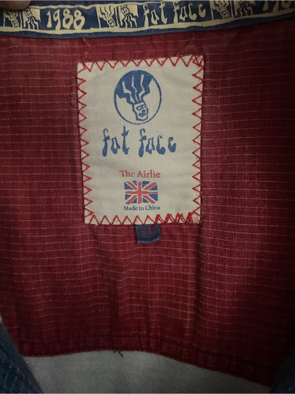 FatFace Airlie 1988 Two-Tone Blue Quarter Zip Pullover - XL - Picture 4 of 4